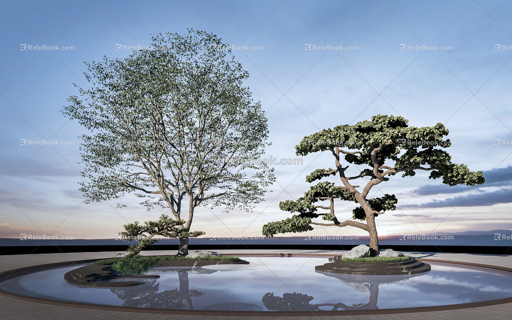 Landscape Tree Landscape Tree Pool Pohan Pine Arbor Pine 3d model