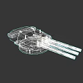 Military Weapon Turret 3D Model With Multiple Barrels And Mechanical Structure 3d model
