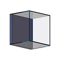 Modern Decorative Ornament Set Featuring Transparent Glass Cube In Blue And Gray Tones