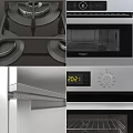 Modern Kitchen Appliances Collection Including Gas Stove Microwave Oven Electric Oven And Refrigerator