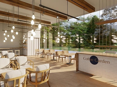 Modern Coffee Shop Coffee Shop Coffee Pavilion Outdoor Beverage Shop Beverage Small Building Indoor Leisure Space model