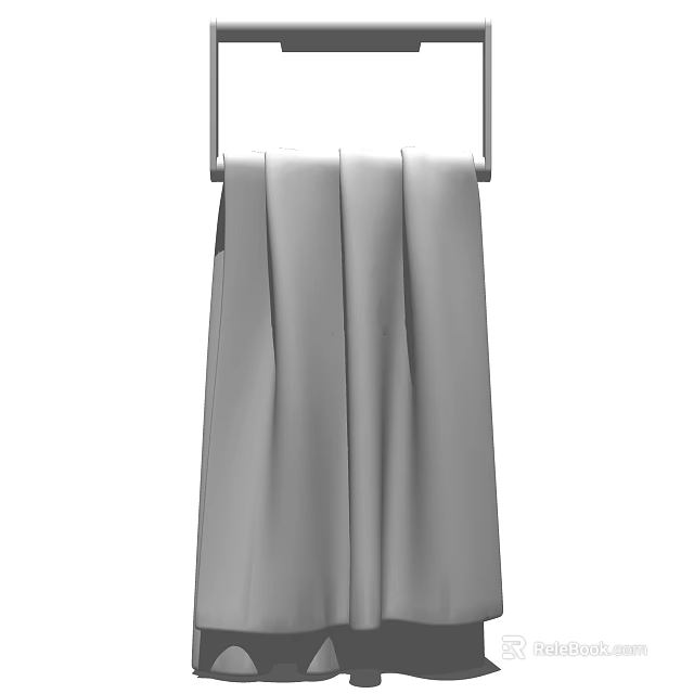 Soft Absorbent Gray Hanging Towel With Smooth Texture For Bathroom Use 3d model 