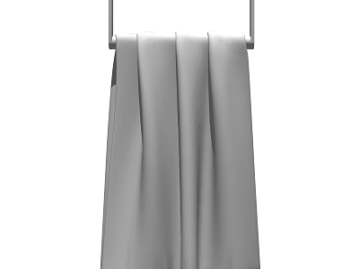 Soft Absorbent Gray Hanging Towel With Smooth Texture For Bathroom Use 3d model