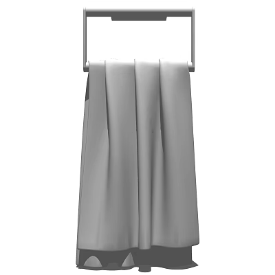 Soft Absorbent Gray Hanging Towel With Smooth Texture For Bathroom Use 3d model