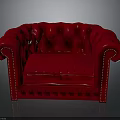 Red Tufted Sofa With Nailhead Trim Classic Design And Elegant Upholstery