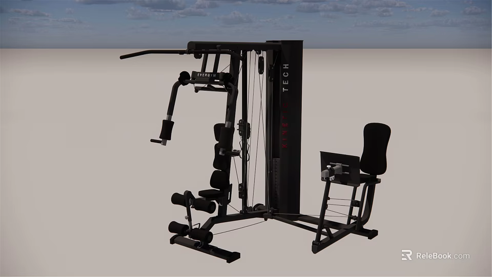 Multifunctional Home Gym Fitness Equipment With Seated And Pull Down Training Functions 3d model 