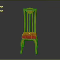 Classic Wooden Dining Chair With Red Padded Seat And Elegant Backrest Design