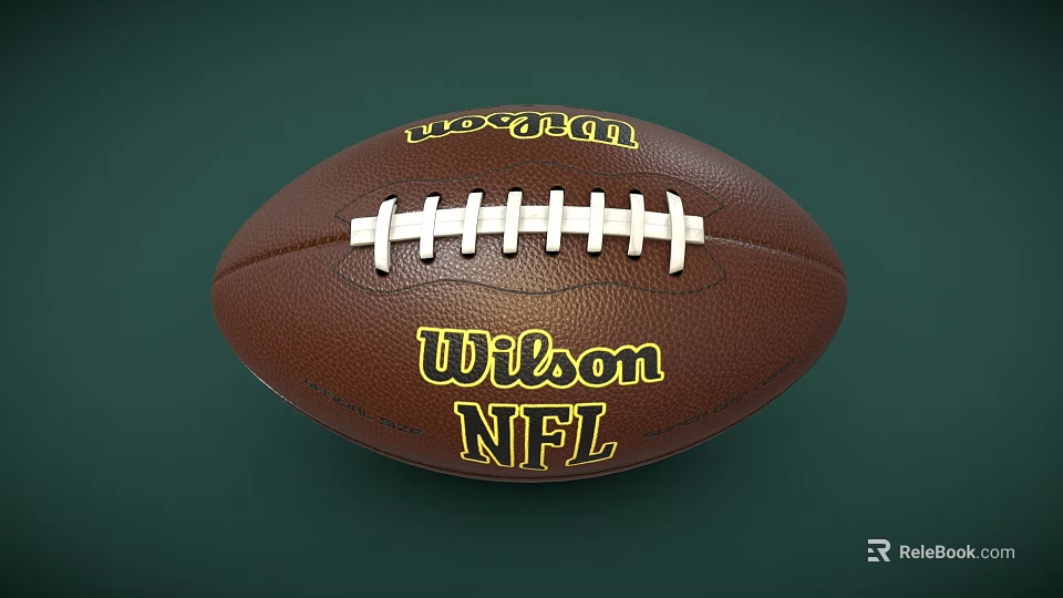 Wilson NFL Football Sports Equipment with Brown Leather and White Laces 3d model 