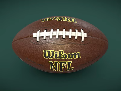 Wilson NFL Football Sports Equipment with Brown Leather and White Laces 3d model Wilson NFL Football Sports Equipment with Brown Leather and White Laces 3d model
