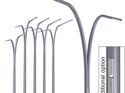 Outdoor Lights With Curved Poles And Multiple Design Options For Exterior Use 3d model