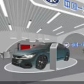 FAW 4S Store Modern Showroom With Blue Car Display And Interior Design