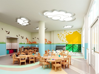 Modern Kindergarten Small Class 3d model