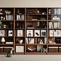Modern Middle Ancient Bookcase Combination Bookcase Decorative Cabinet Book Decoration Combination 3d model