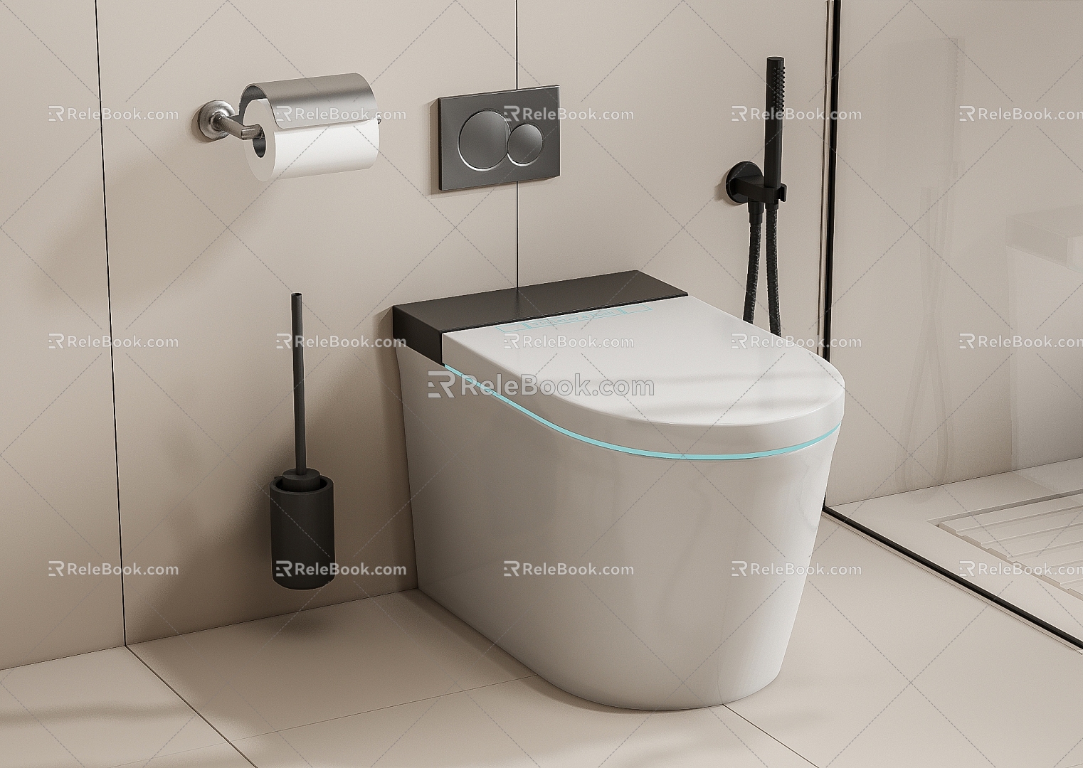 Smart toilet toilet 3d model