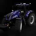 Blue Agricultural Tractor with Large Tires Spacious Cabin and Functional Design for Farming Operations