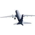White Commercial Airplane With Blue Tail Logo Model A380 Design