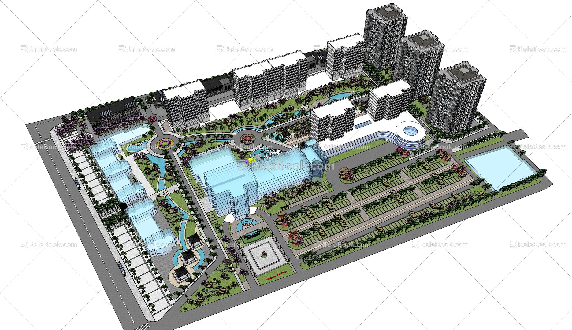 Multi-storey residence in modern residential area model