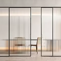 Modern Glass Sliding Doors With Vertical Stripes Interior Design For Space Dividing And Dining Area