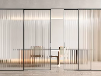 Modern sliding door Changhong glass sliding door 3d model