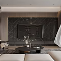 Modern Living and Dining Room Interior With Sofa Coffee Table Bookshelves Floor to Ceiling Windows