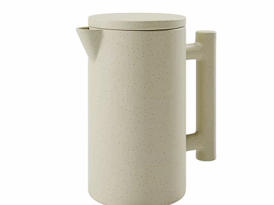 Cream Colored Electric Kettle With Speckled Texture And Sleek Cylindrical Design For Daily Use 3d model