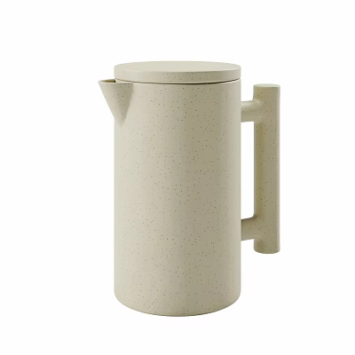 Cream Colored Electric Kettle With Speckled Texture And Sleek Cylindrical Design For Daily Use 3d model