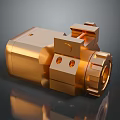 Golden Mechanical Weapon Component With Precision Metal Parts And Shiny Surface