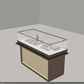 Transparent Glass Top Jewelry Display Cabinet With Illuminated Wooden Base For Retail