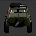 Camouflage Painted Six Wheel Military Vehicle With Roof Mounted Equipment And Rugged Design