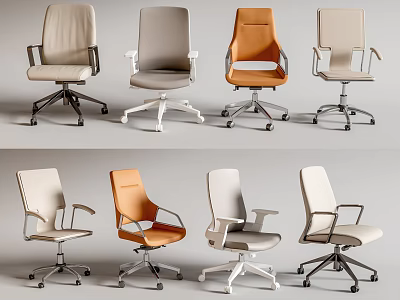 Modern Office Chairs With Swivel Base Adjustable Arms And Multiple Color Upholstery Options 3d model