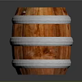Durable Orange Wooden Barrel With White Hoops For Household Use And Decor