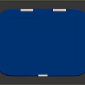 Blue Insulated Cooler Box With White Lid Handle And Label For Daily Necessities