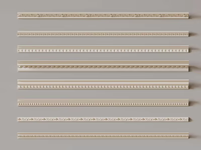 Various Decorative Moldings With Intricate Patterns And Different Styles For Home Decoration 3d model