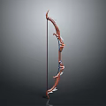Handcrafted Wooden Bow With Curved Design And Colorful Decorative Accents