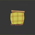 Wooden Chair Design With Yellow Checkered Seat Cushion And Simple Backrest Structure