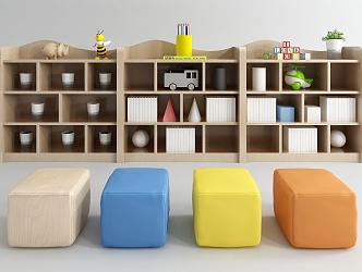 Children's bookcase toy cabinet 3d model