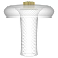 Transparent Spiral Design Table Lamp With Acrylic Column And Modern Shade