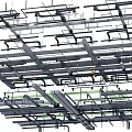 Modern Ceiling Structure With Metal Framework Grid And Support Beams Design