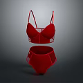 Red Women's Lingerie Set With Bra And Underwear Stylish Design