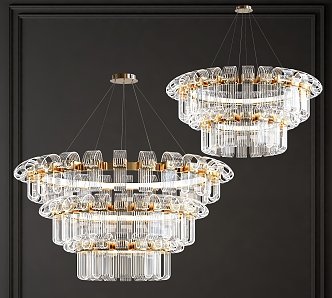 Light Luxury Crystal Chandelier 3d model