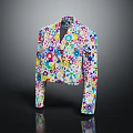 Vibrant Floral Pattern Jacket With Colorful Flower Prints And Modern Style