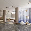 Modern Front Desk Hotel Front Desk 3d model