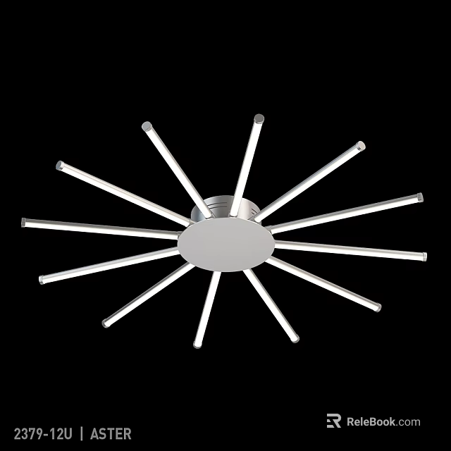 Modern Radial Spoke Design Ceiling Light With Metallic Arms And LED Illumination 3d model 