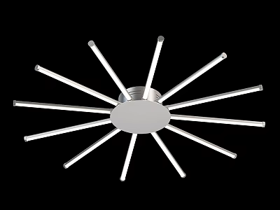 Modern Radial Spoke Design Ceiling Light With Metallic Arms And LED Illumination 3d model