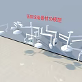 Medical Equipment 3D Models For Hospital Facilities Featuring Mounted Arms And Surgical Lights
