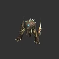 Game Movie Character Monster With Spikes Claws And Glowing Blue Orb