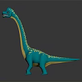 Blue Dinosaur Toy With Long Neck Yellow Belly And Spotted Back Design