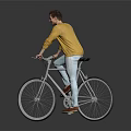 Modern Man Ride Male Character Male Character 3d model