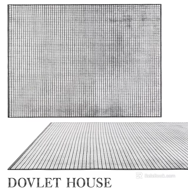 Square Rug With Grid Texture For Minimalist Home Decoration 3d model 