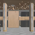 Modern Luxurious Hotel Lobby Interior Design With Marble Columns And Chandeliers